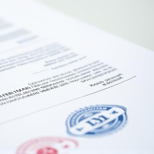 Documento de certificación de pruebas clínicas con un sello.